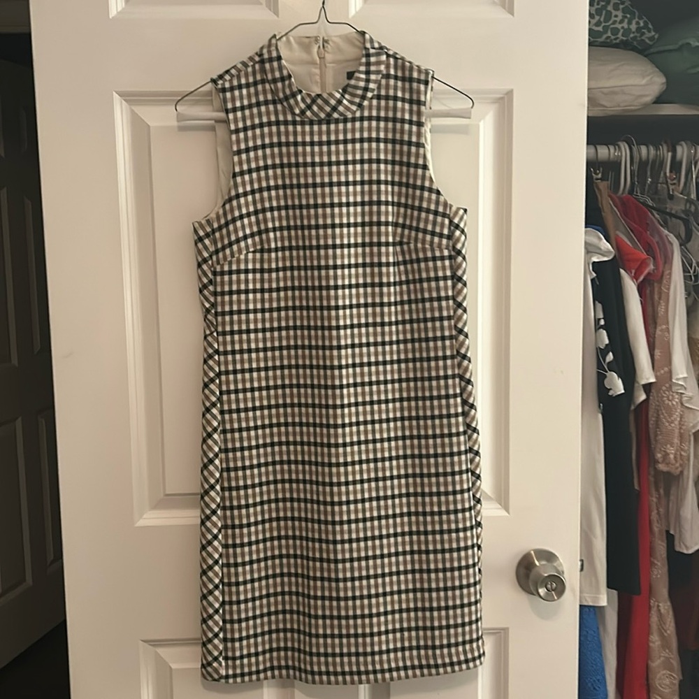Ann Taylor Plaid Mock Neck Dress
